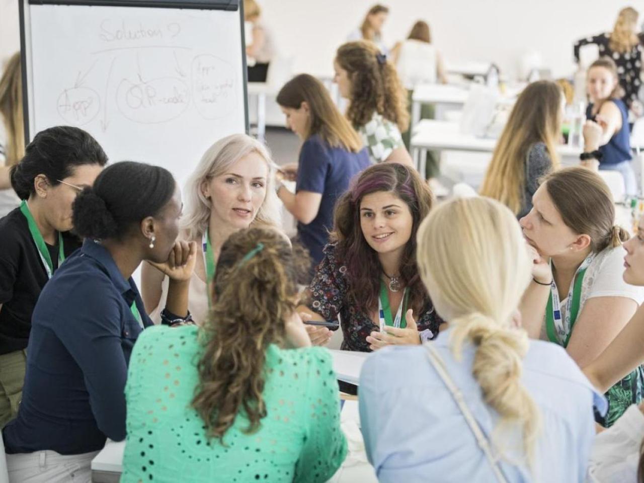 Female founders brainstorming sessions