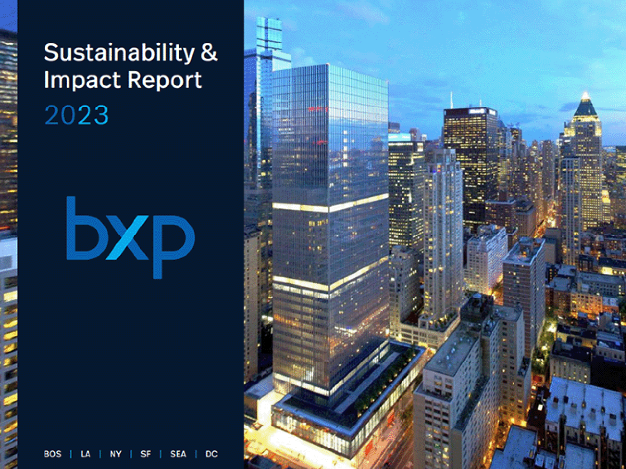 BXP 2023 Sustainability & Impact Report cover