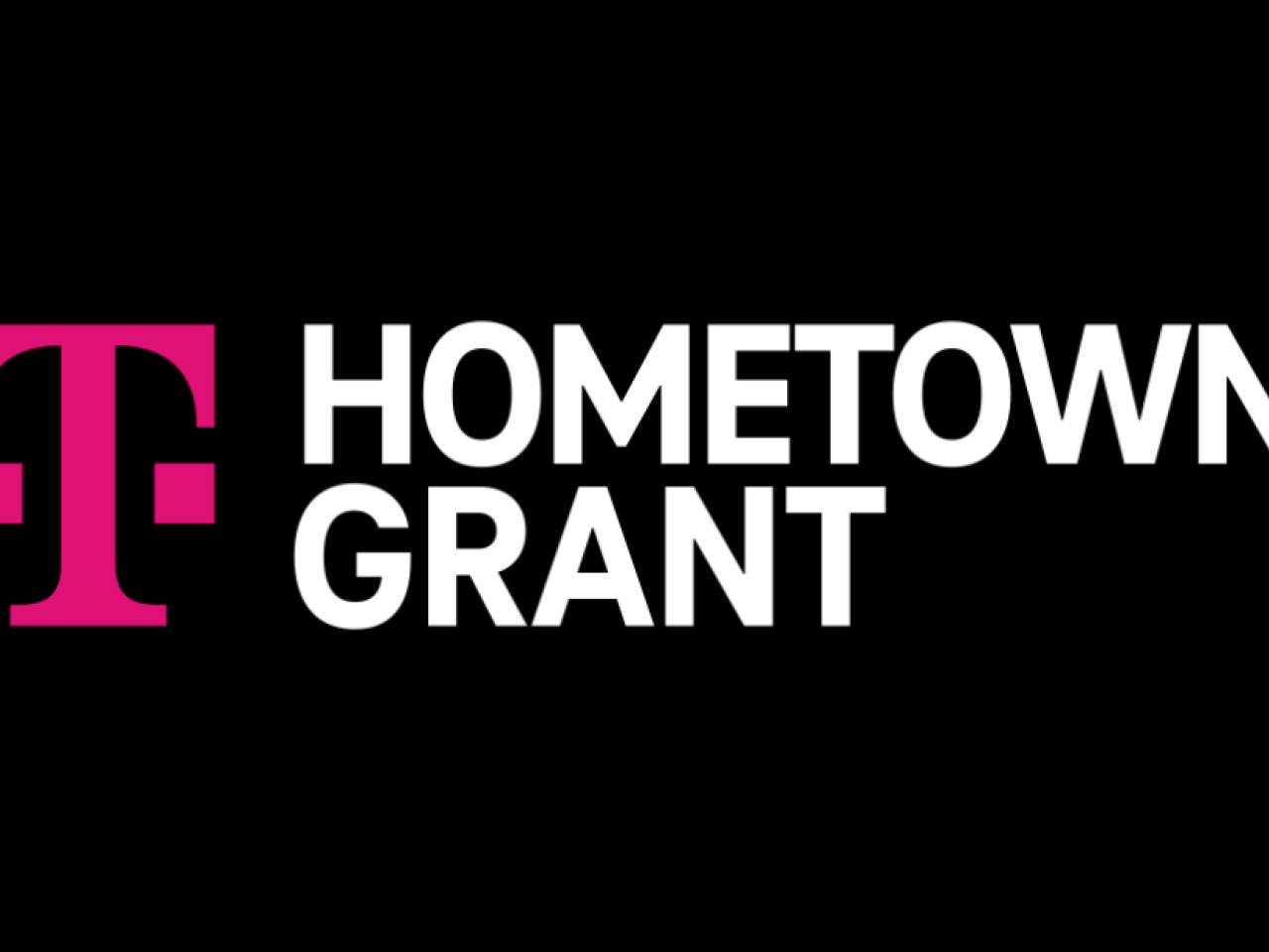 T-Mobile logo and "Hometown Grant" on a black background
