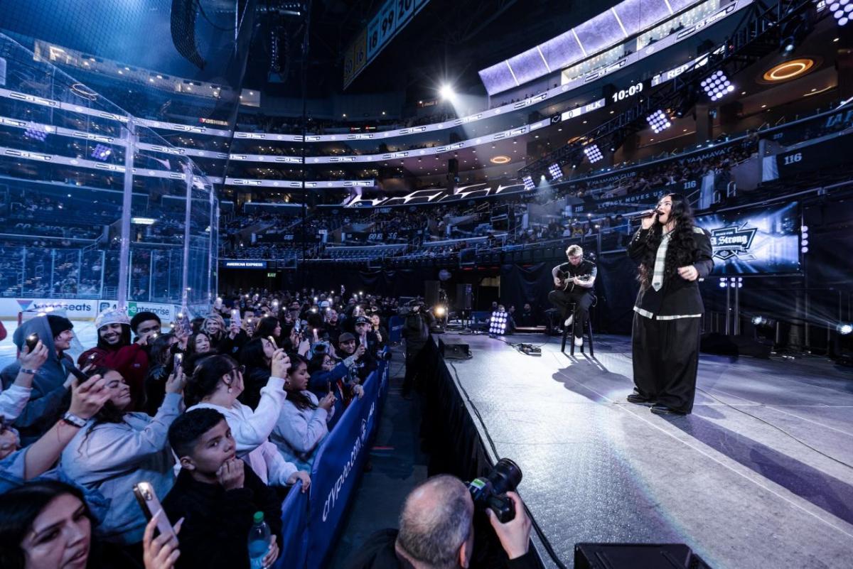 Lauren Spencer Smith performed at the LA Kings Skate for LA Strong event.