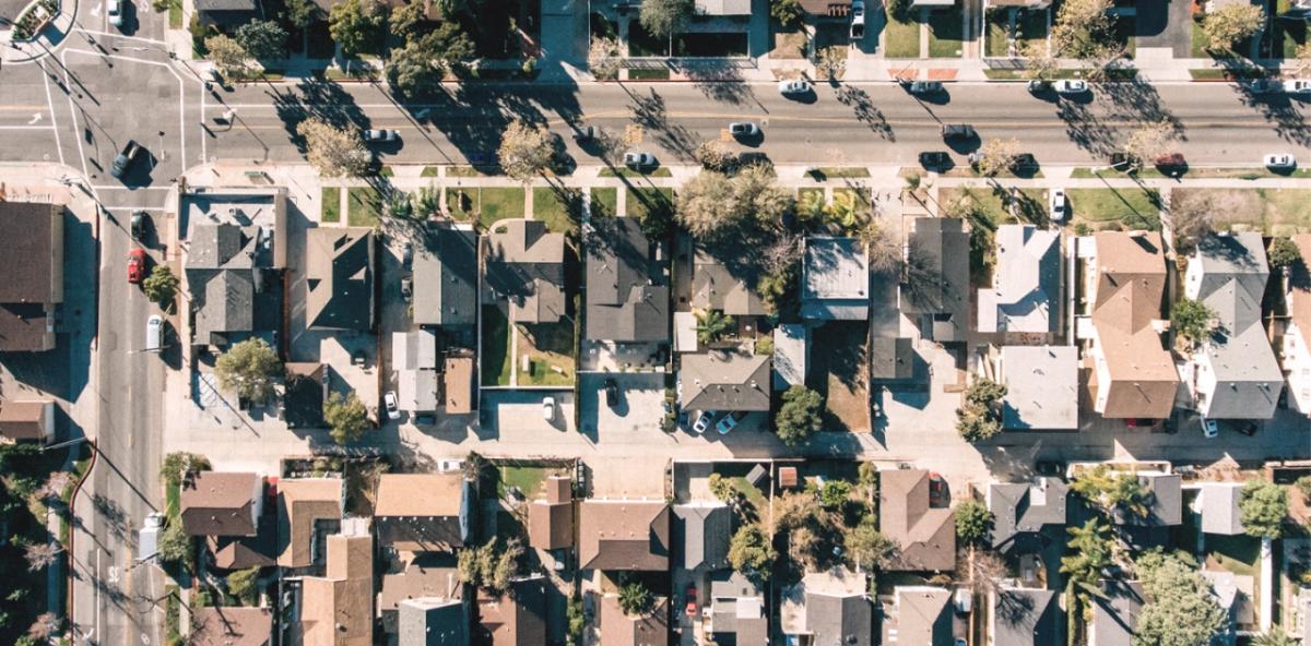 arial photo of a town