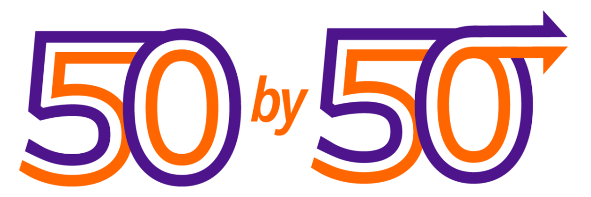 FedEx 50 by 50 logo