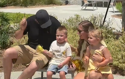 Young Austin shown with his family.