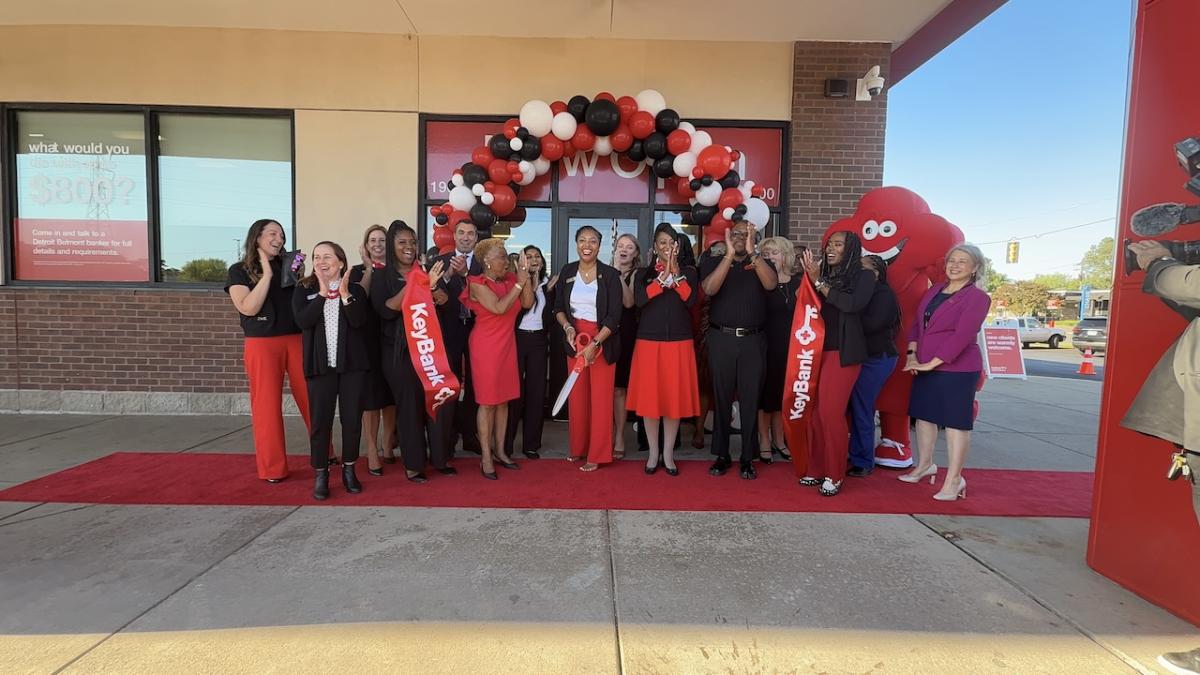 Belmont branch, KeyBank, ribbon cutting.