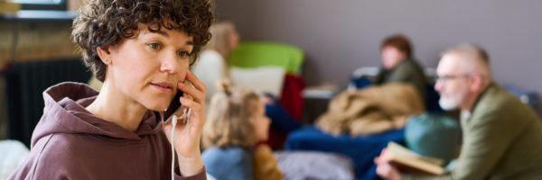 Person speaking on a phone