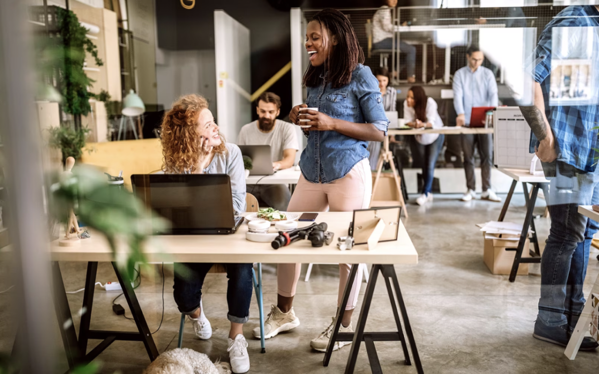 Group of women shown in an office.