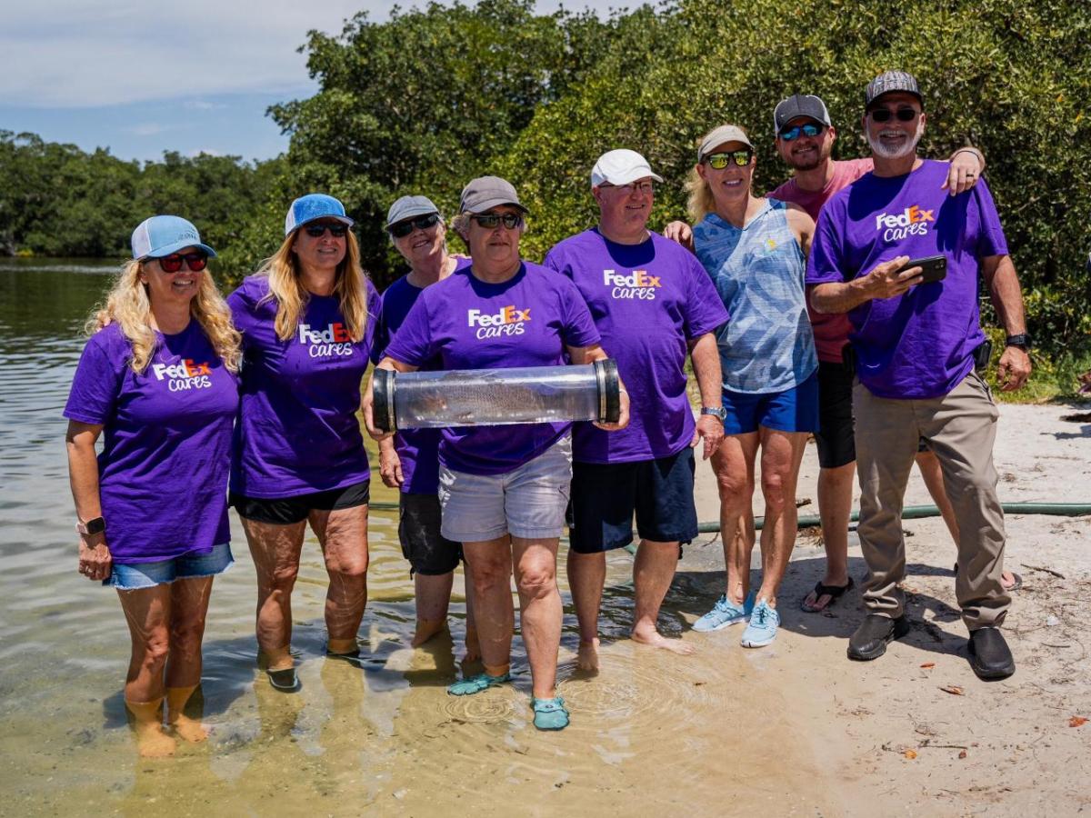 Group of Volunteers on beach