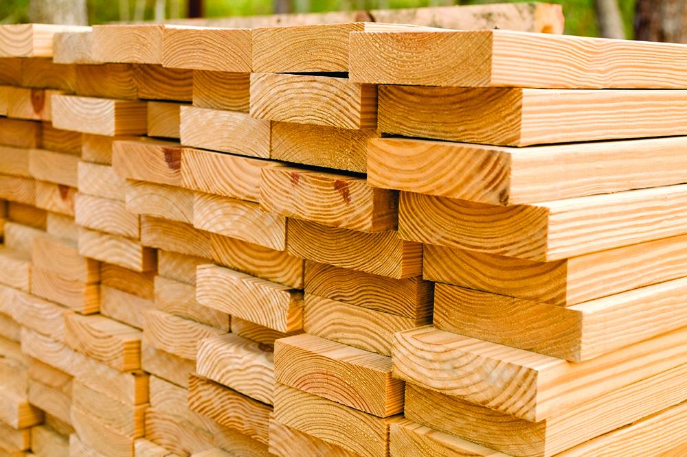 stacked lumber