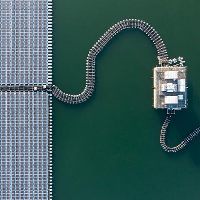 Overhead shot of a pier.