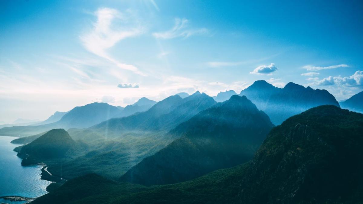 mountain landscape with blue sky