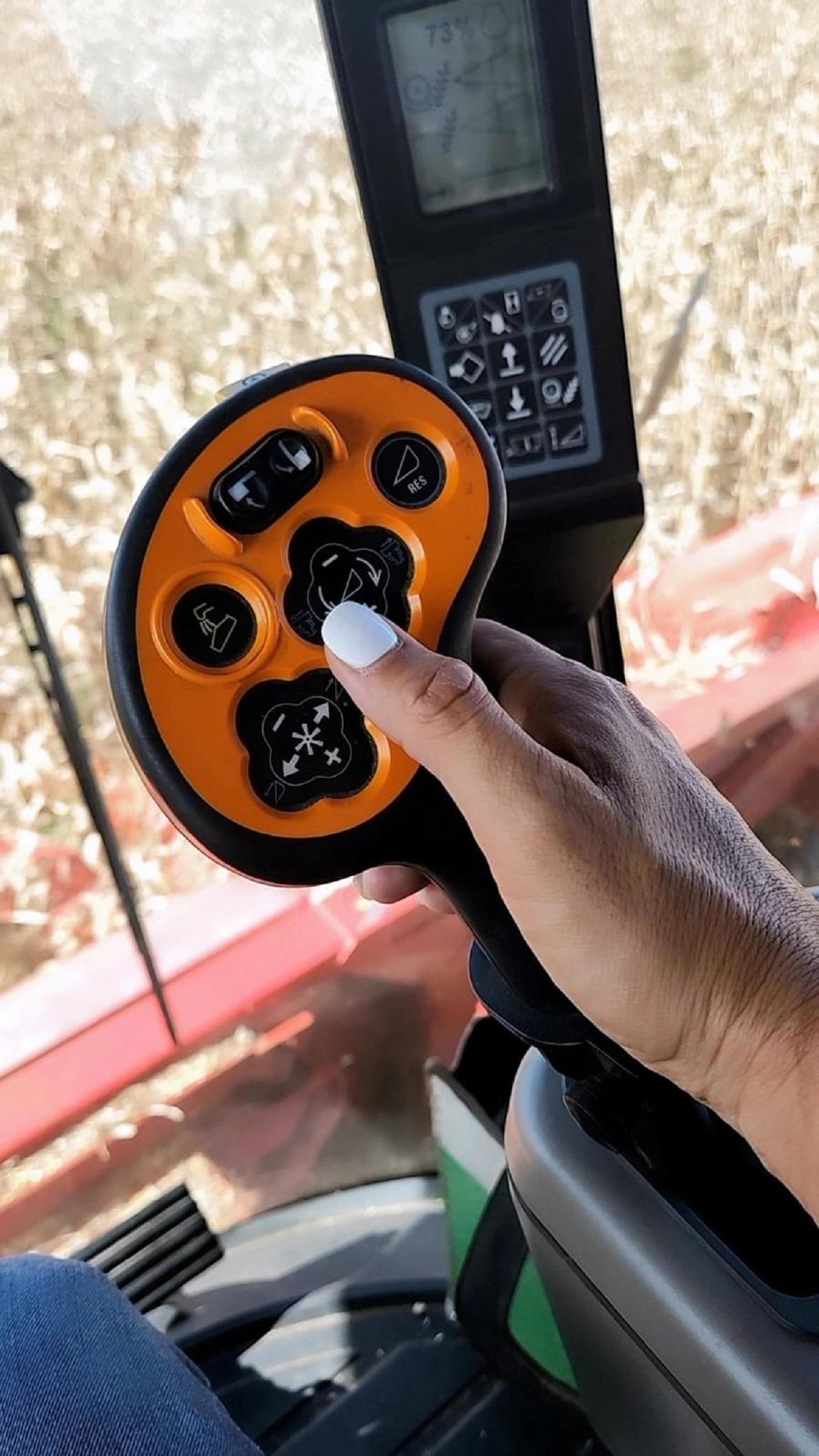 Controls inside of tractor