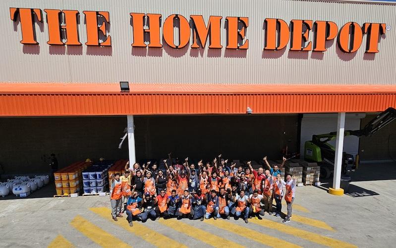 The Home Depot Acapulco team shown outside of their store.