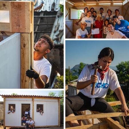 Collage of The Home Depot Foundation volunteers rebuilding homes.
