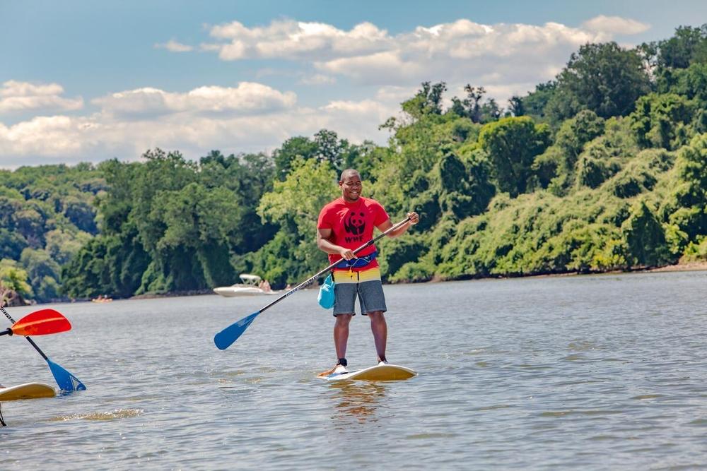 Paddler on the Potomac in Washington, DC