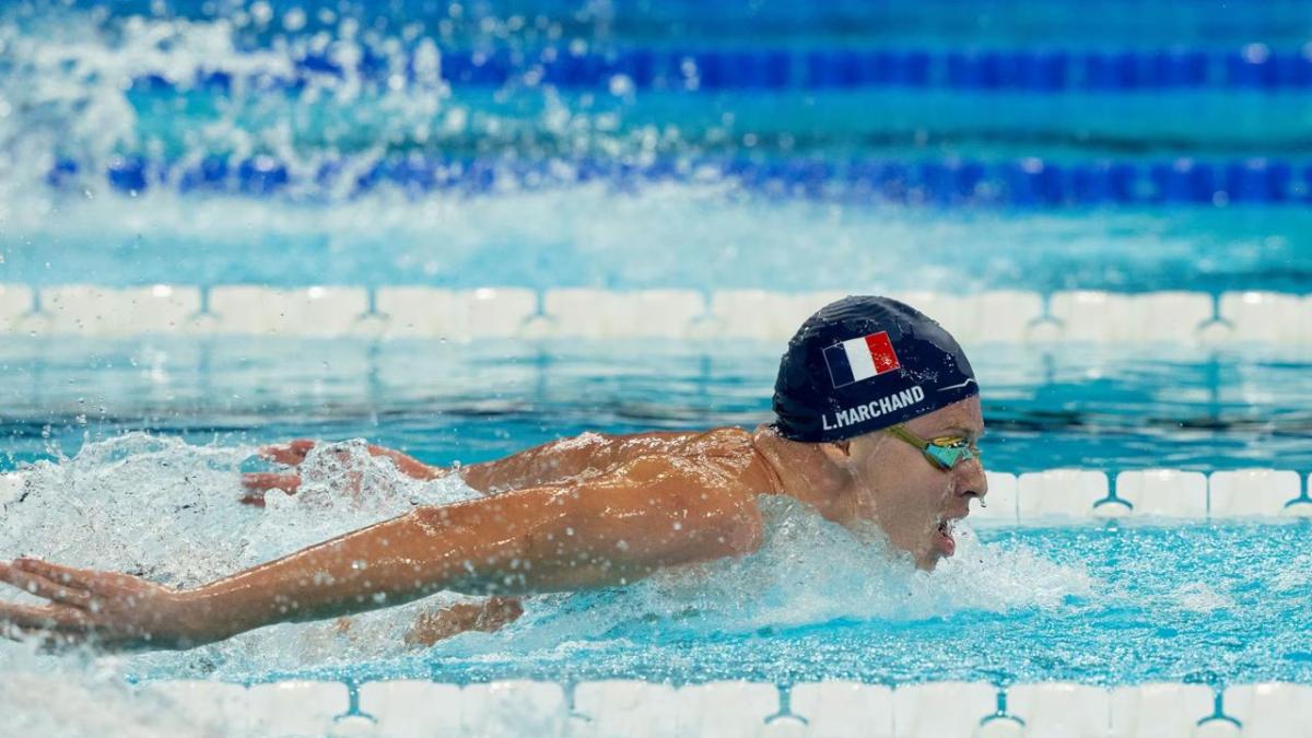swimmer competing