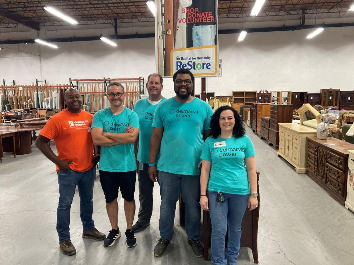 A group of volunteers posed in the store