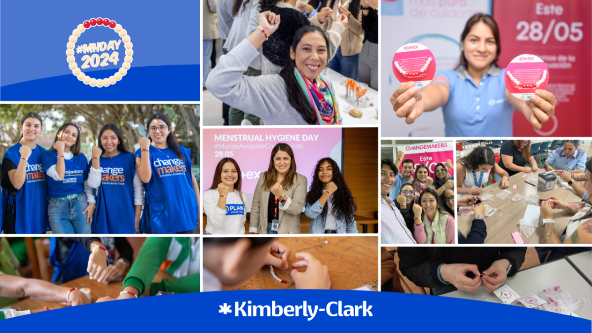 Collage of different people doing crafts, holding MHD stickers, posed showing their bracelets.