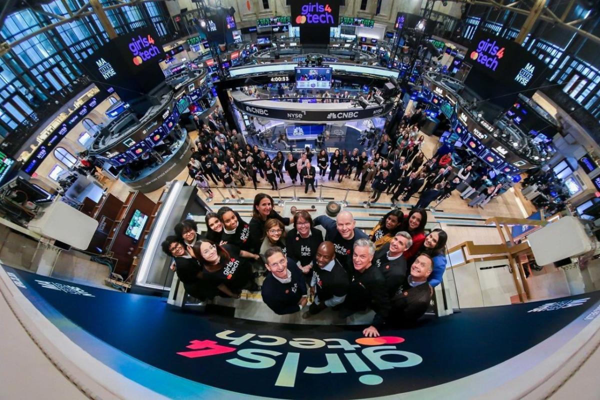Aerial view of the New York stock exchange.
