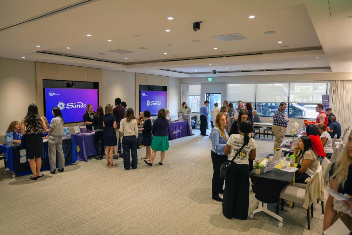 People attending an indoor event