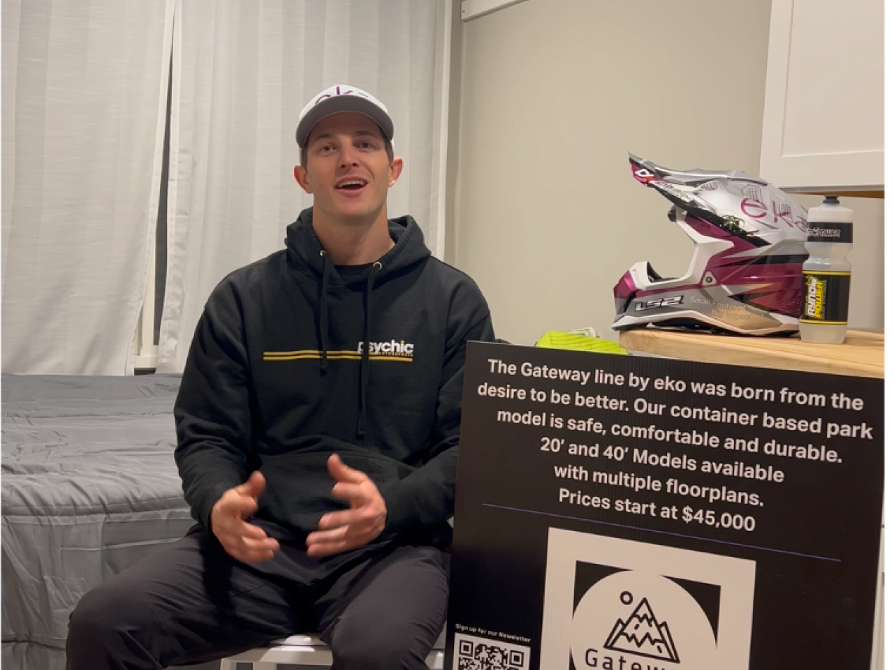 Josh Cartwright talks about staying in ekō Solutions’ Gateway Park Model RV