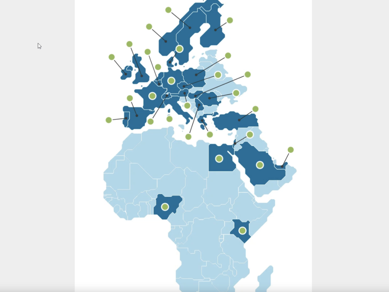 Map of multiple countires