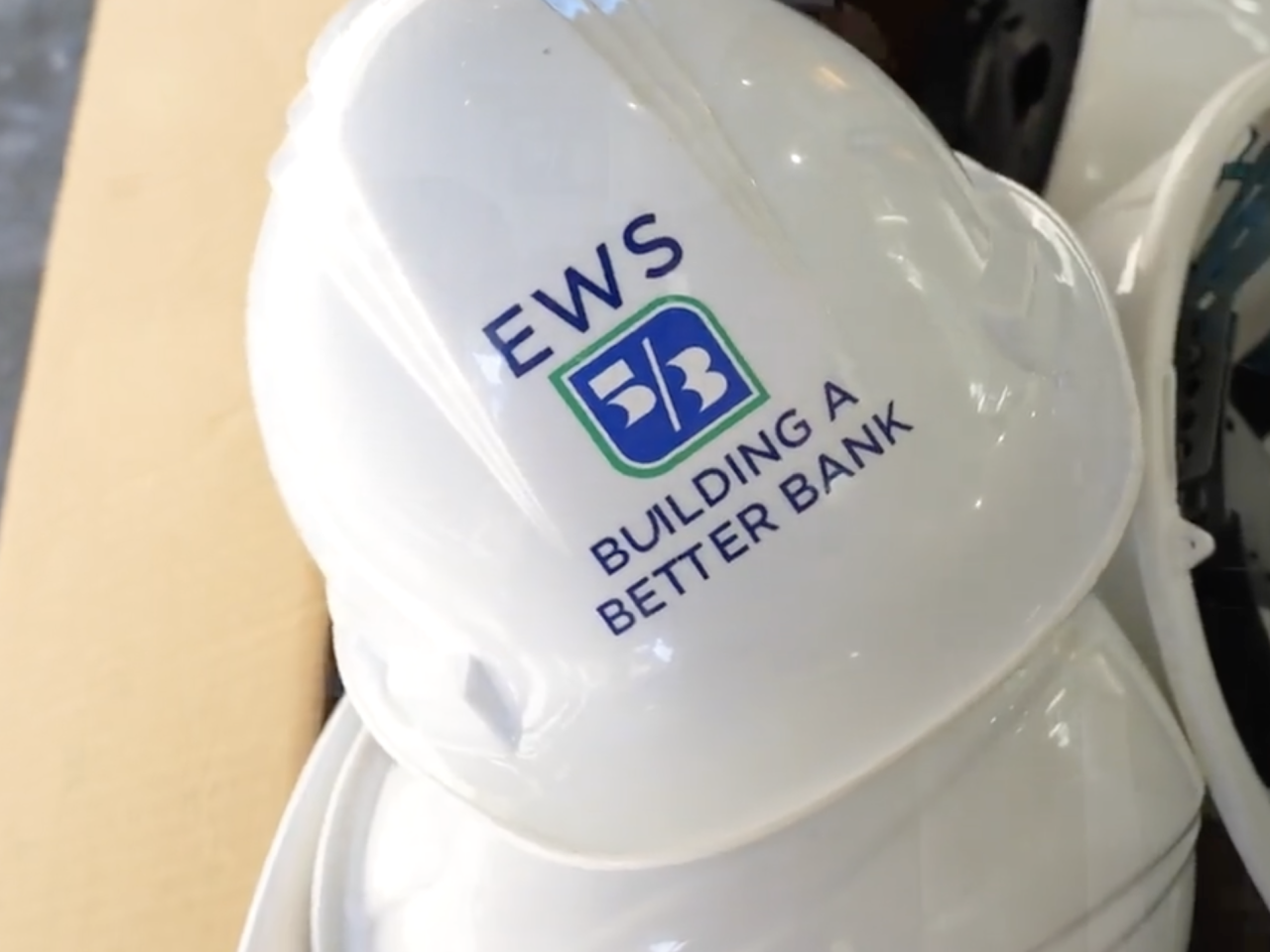 hard hats with Fifth Third Bancorp logo