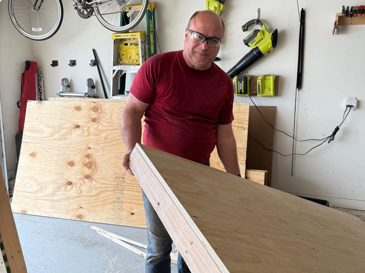 Jim working on a carpentry project.