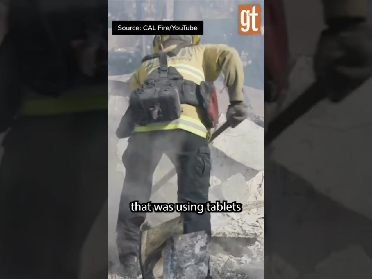 Firefighter at work