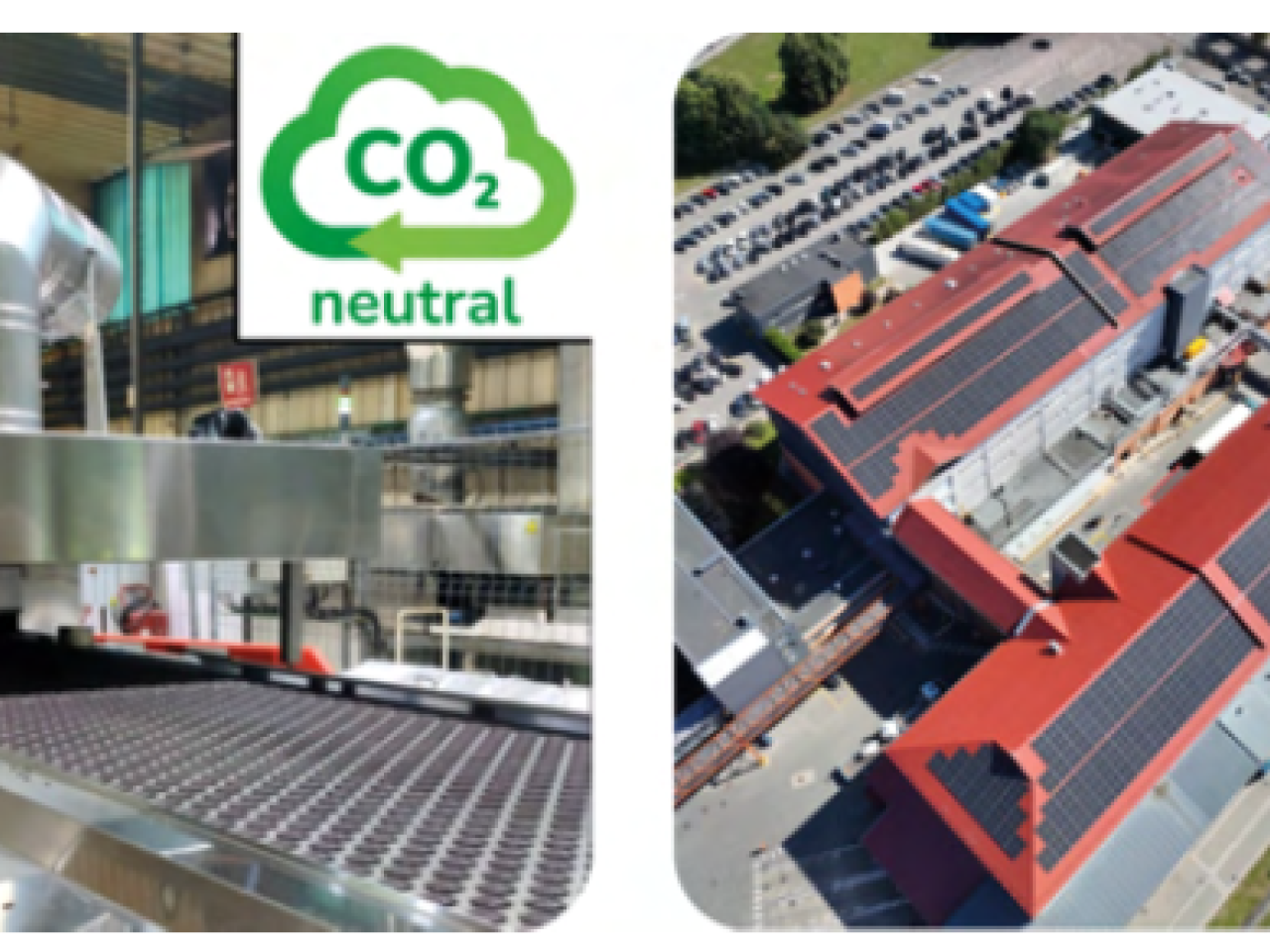 Two images of Mondelēz facilities