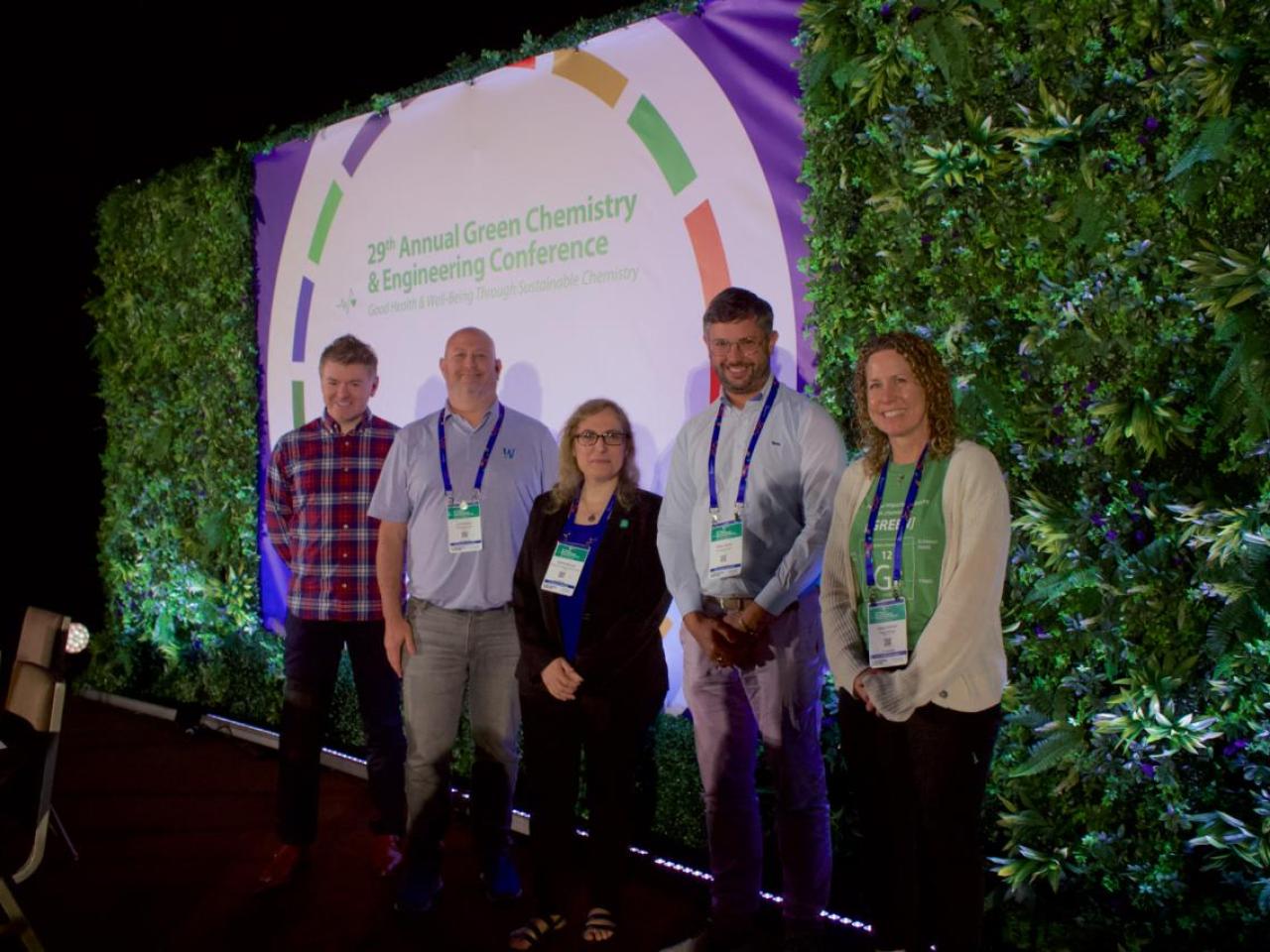 Group photo on stage at the Annual Green Chemistry and Engineering Conference