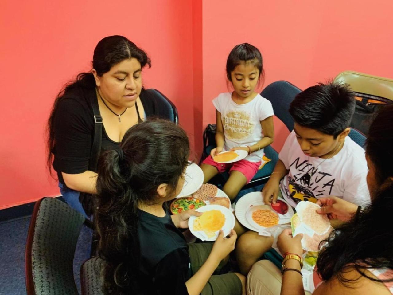 Family eating food together