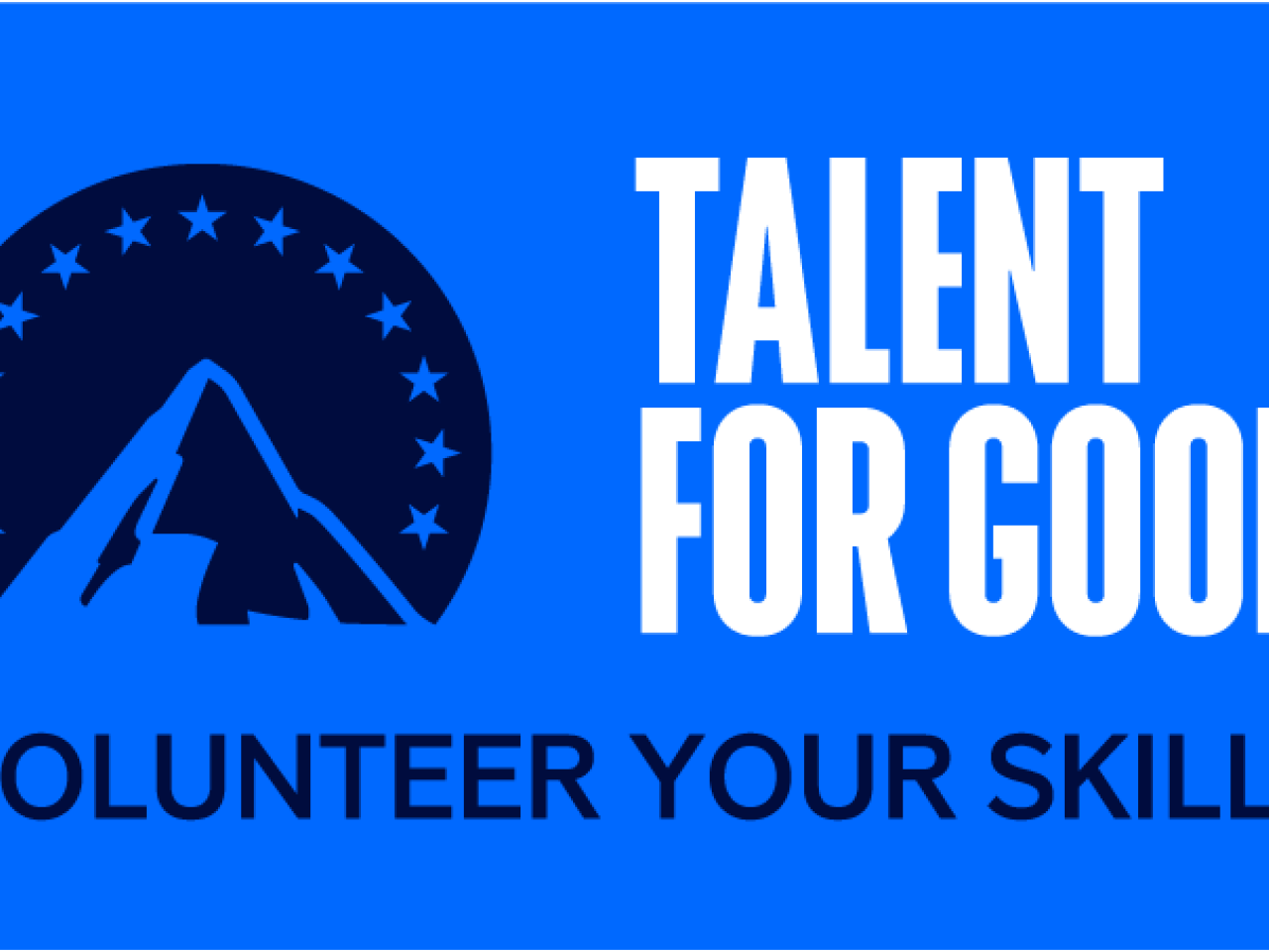 Paramount logo next to text: "Talent for Good. Volunteer your Skills."