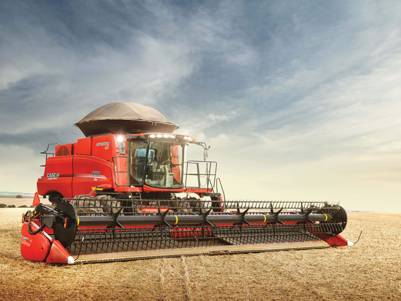 Red farm machinery