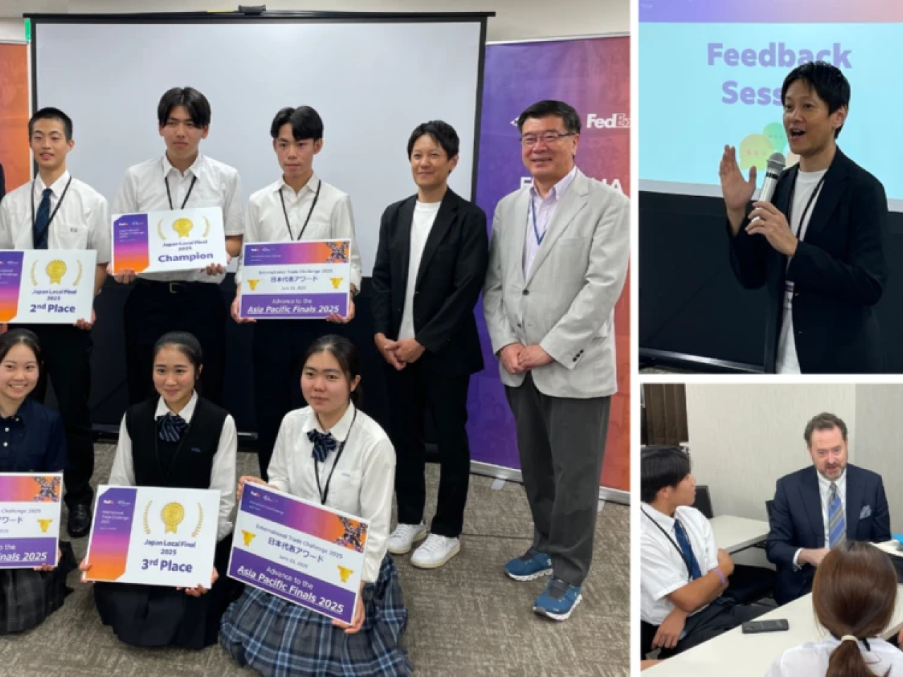 Students posing with their awards