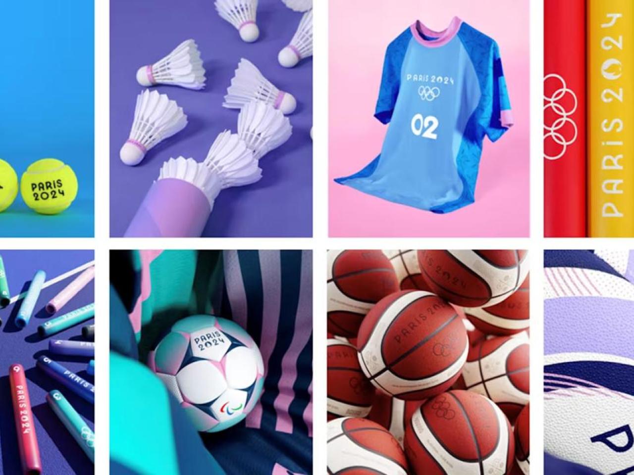 Collage of sporting equipment, jerseys.