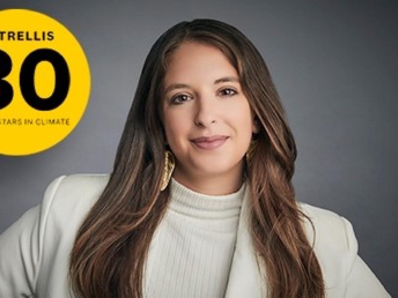 Jessie Wasser headshot next to Trellis 30 under 30 logo