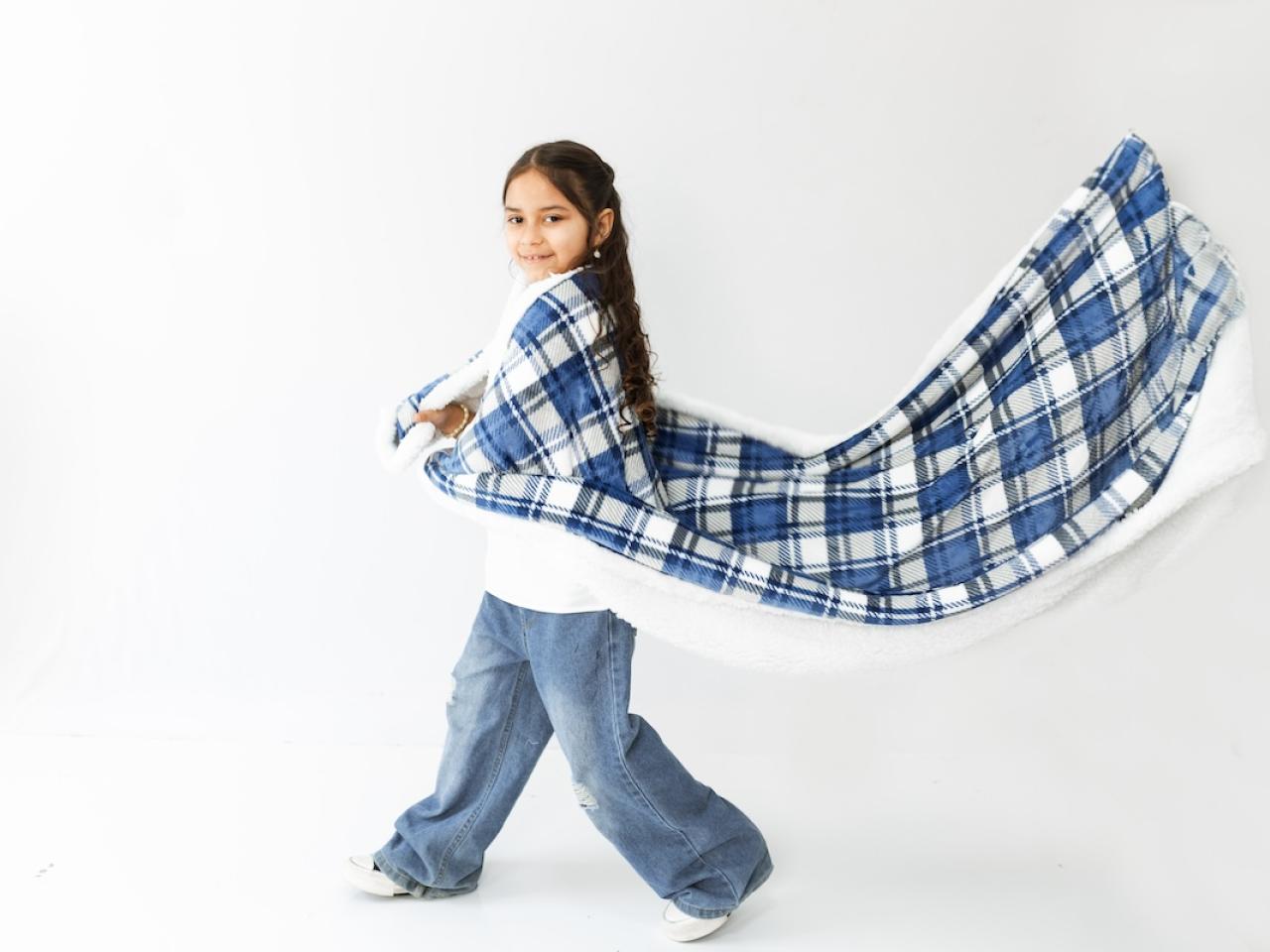 child with a blanket