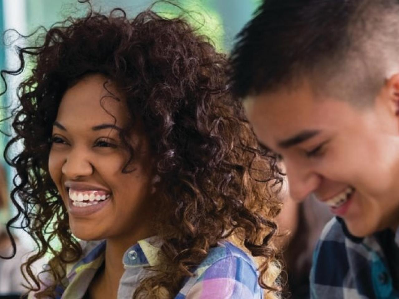 Students smiling