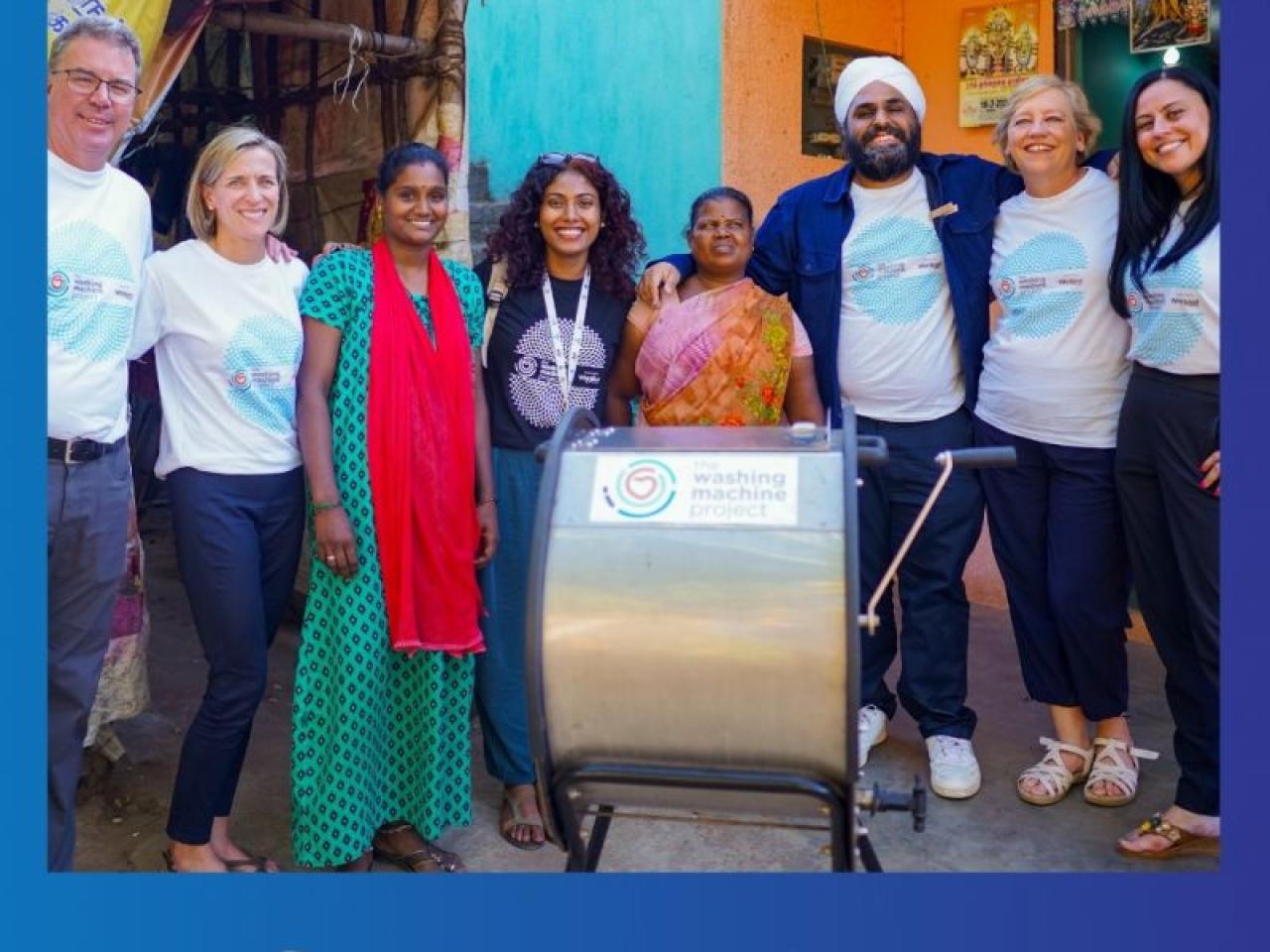 Group photo with donated machine