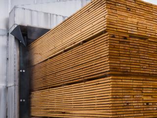 Large piles of wood