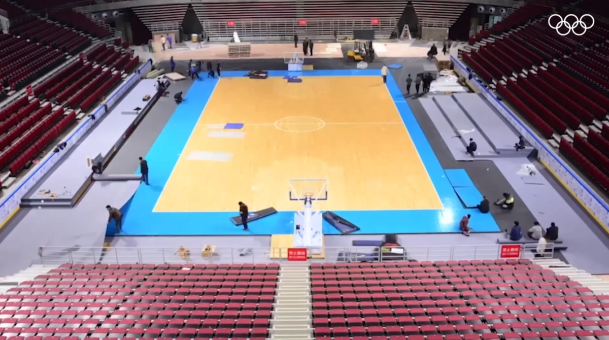 Stadium being changed to ice skating rink