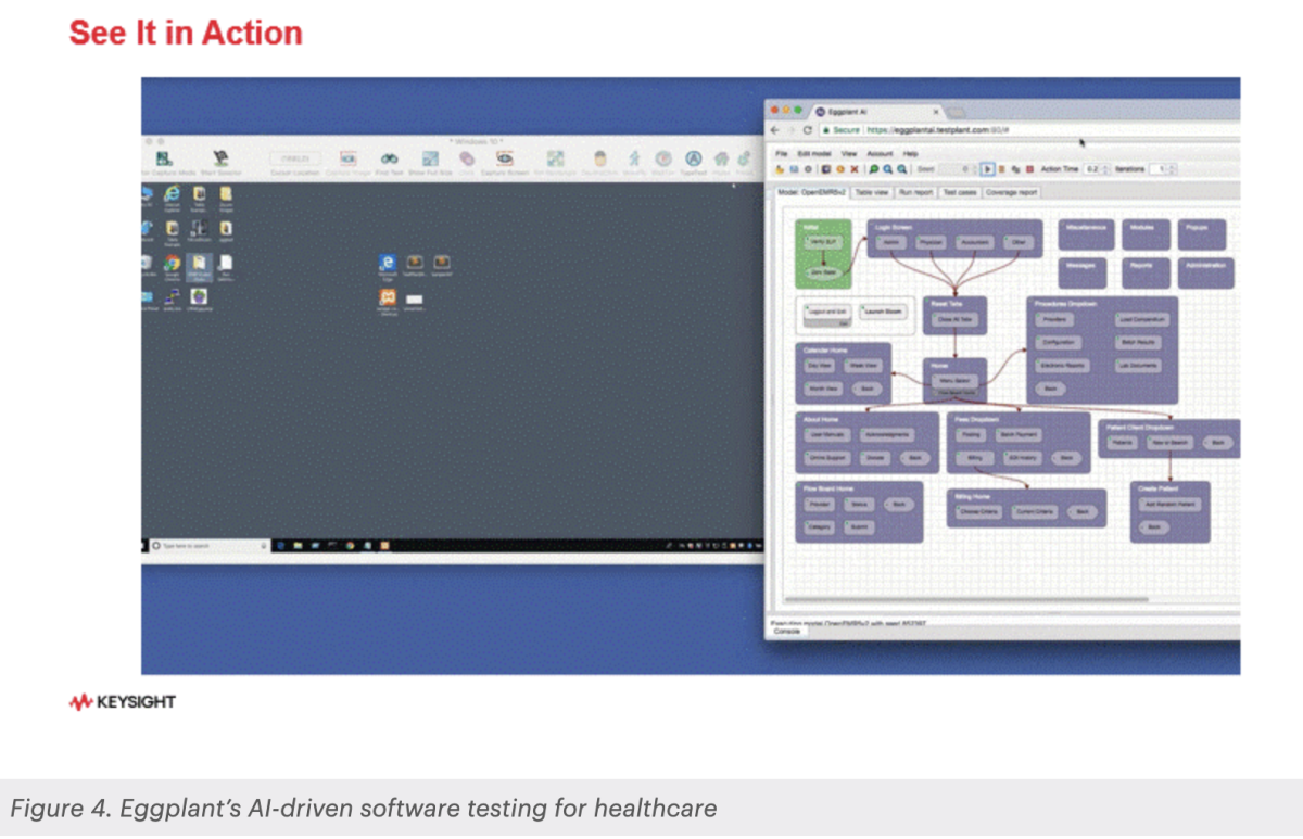 Gif showing Eggplant’s AI-driven software testing for healthcare