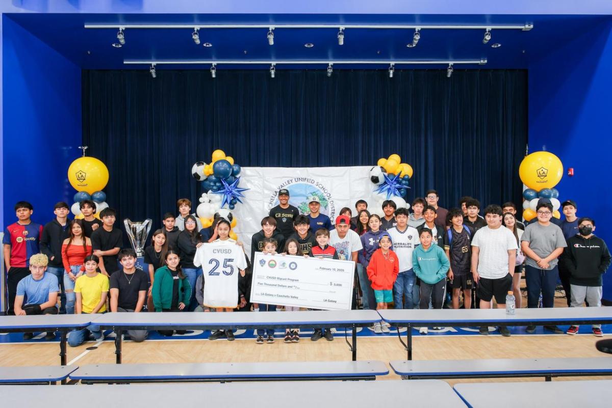 Martha Saucedo, Chief External Affairs Officer of AEG, presented the Coachella Valley Unified School District’s Migrant Program with a check donation in the amount of $5,000.