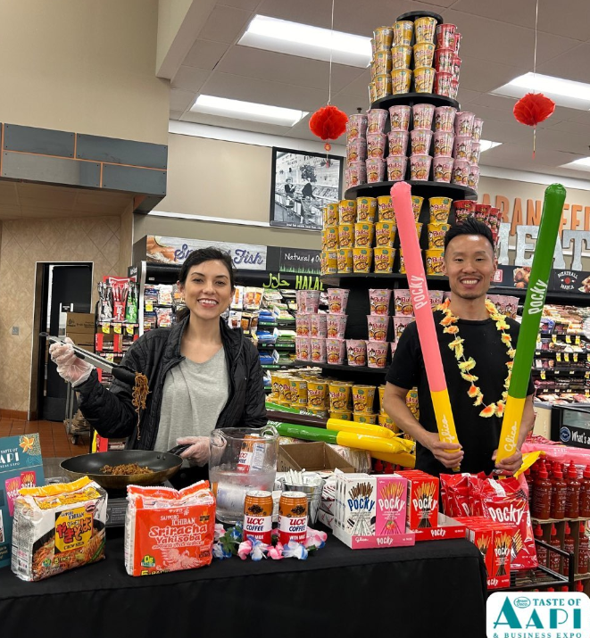 Vendors showcasing their AAPI products in a booth