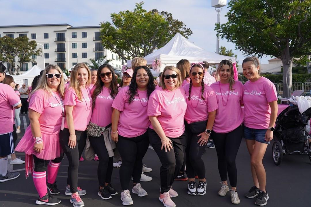 People pose at Orange County, CA Susan G. Komen More than Pink Walk.