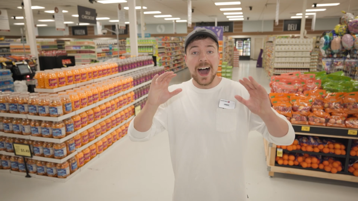 MrBeast posing in grocery store