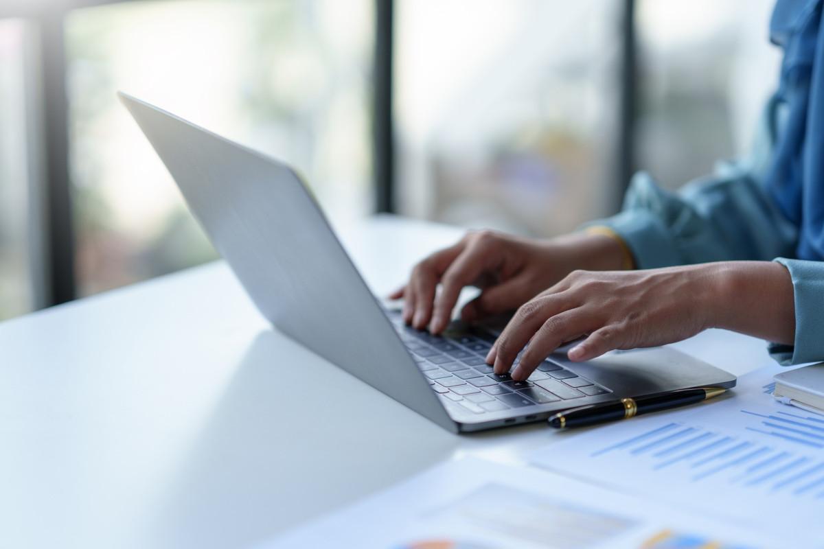 Person working on laptop