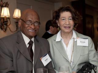 man and woman at a reception