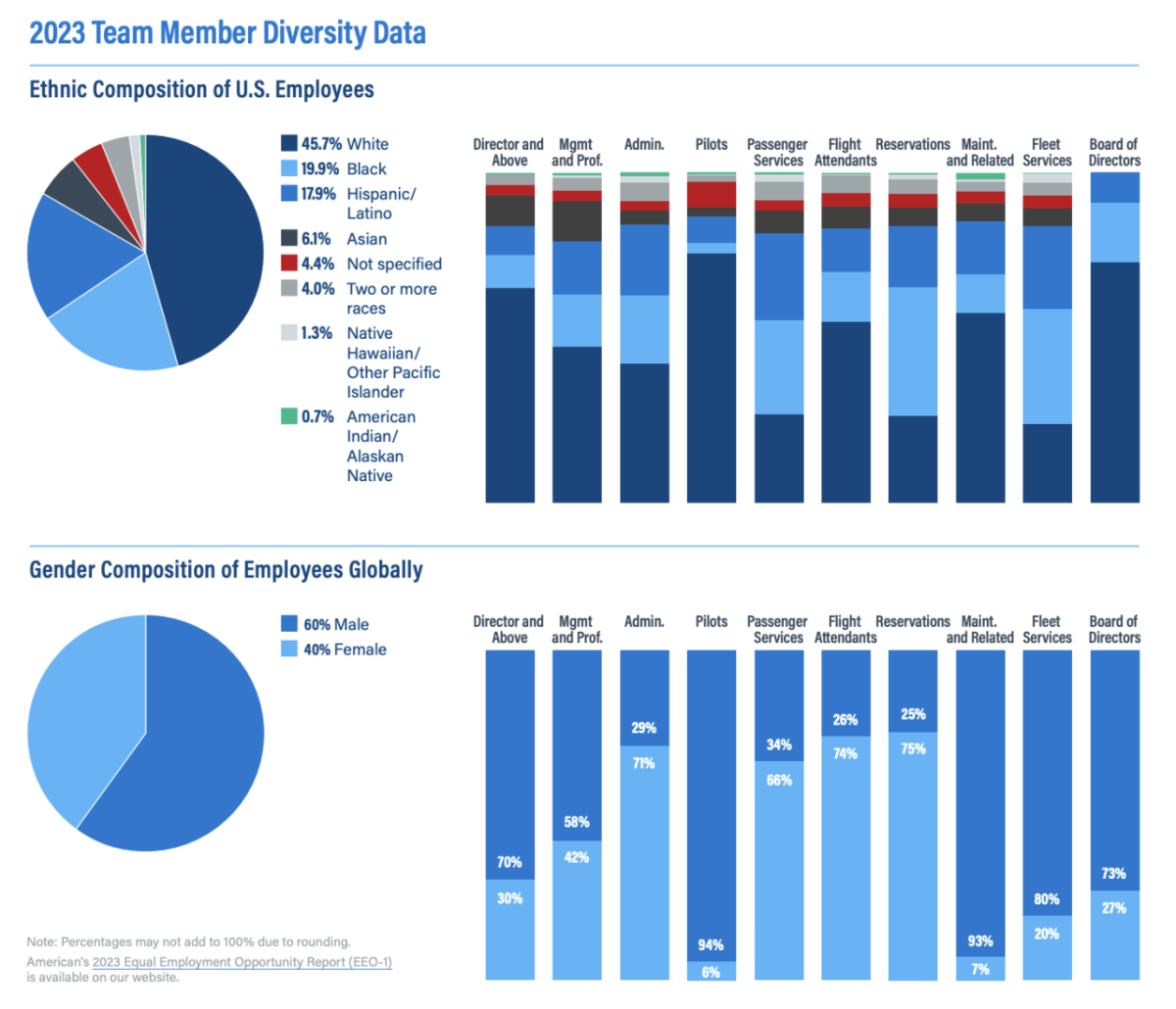 2023 Team Member Diversity Data infographics 