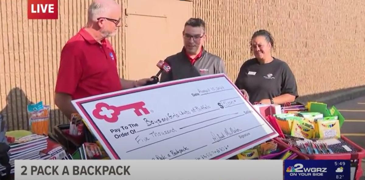 KeyBank donation of $5,000 to 2 Pack A Backpack.